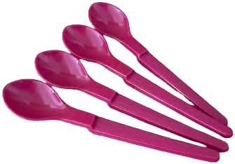 NewTupperware Hang On Spoons 5-1/2" Long Angled Handle Set of 4 in Raspberry