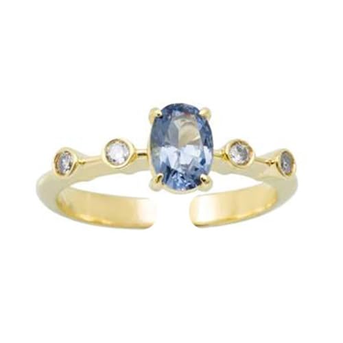 Bague de fiançailles en or 9K et topaze 6x8mm Wycian pour femme