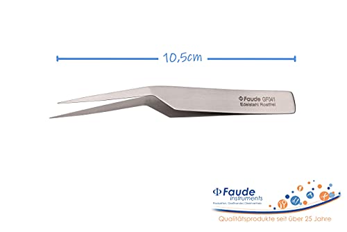 FAUDE Federstahlpinzetten 3-er Set fein-spitz, spitz und stumpf-rund 10,5cm für Terrarium, Labor, Modellbau zum fassen empfindlicher Objekte, Spiderlinge, Skorpione, Ameisen und Insekten