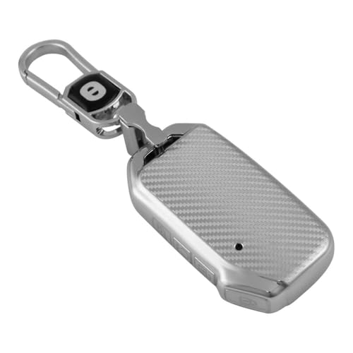 Image of Keyzone Silverstar TPU Key Cover with Keychain for Kia Carens Clavis, Seltos, Sonet 2023 Onwards, 4 Button Smart Key (Silver)