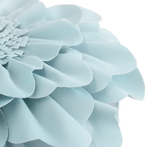 Jwh Hand Crafted Stereo Flower Throw Pillow Cover Decorative Aesthetic 3D Peony Accent Pillow Case Round Cushion Spring Pillowcase For Couch Bedroom Bed Chair With Insert 14 Inch Light Blue #TOP2
