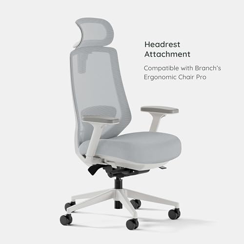 Image of Branch Adjustable Ergonomic PRO Headrest Attachment | Only Compatible with The Ergonomic Chair PRO, Experience Optimal Comfort and Support, Mineral
