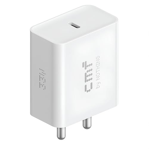 Image of CMF 33W Type C Rapidly Charging Adapter Compatible with CMF Phone 1, Nothing Phone 3a, 3a Pro, 2a Plus /2a /2 /1 /Buds Pro Samsung S25 /S24 /S23 & Other USB-C 33 watt Supporting Devices Fast Charger, White