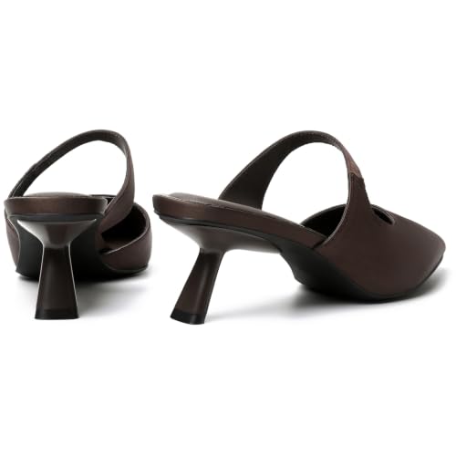 Image of Mostrin Kitten Heels for Women Pointed Toe Pumps Patent Leather Low Heel Slingback Heels with Buckle Dress Shoes for Dating Party Working