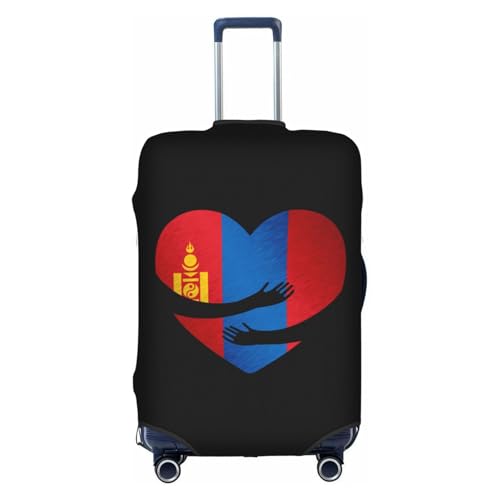 Travel Luggage Cover Mongolia Mongolian Flag Heart Fashion Washable Baggage Suitcase Protector Fit For Luggage Medium