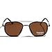 weiyuchen Polarized TR90 Sunglasses Vintage Square Flattop Sun Glasses Double Bridge Metal UV400 Eyewears (brown)