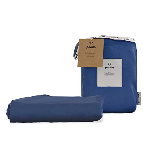 Panda 100% Bamboo Fitted Sheet (Deep Sea Navy, UK Double) (135 x 190 + 32 cm)