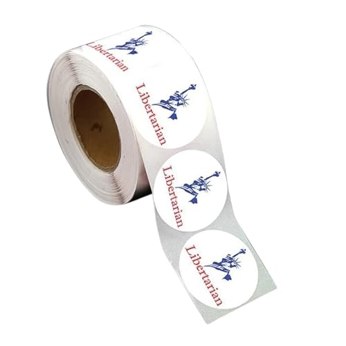 Round Statue of Liberty Libertarian Stickers - Statue of Liberty Shaped Decals for Labels, Envelopes, Posters and More! - Decorative Sticker - Not for mailing - 1 Roll (250 Stickers)