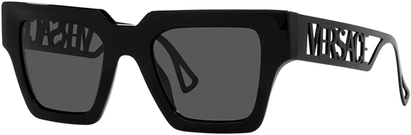 Versace Óculos de sol femininos armação branca, lentes cinza escuro, 50 mm