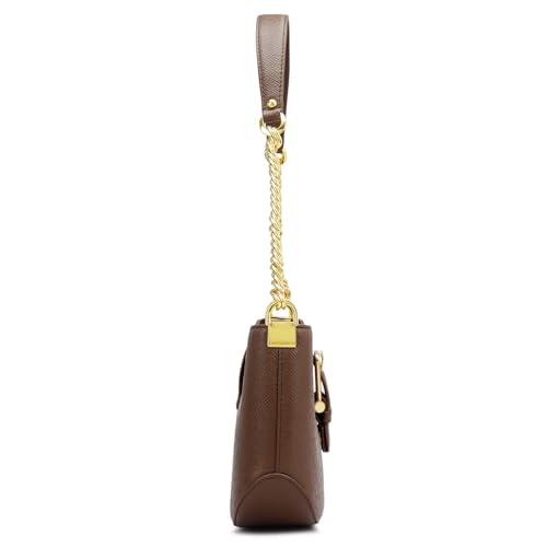 Image of Da Milano Small Leather Shoulder Bag - Brown (01502OL)