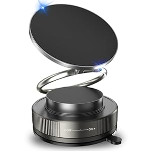 Soporte magnético de teléfono al vacío para automóvil, soporte magnético fuerte de 2800 gf, ventosa ajustable y reforzada de 360° para salpicadero/espejo, soporte de teléfono de automóvil compatible