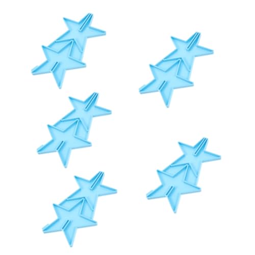 KALLORY 5 Piezas Molde de epoxi sartenes moldes en miniatura estaño circular silicio soja molde de galletas molde para manualidades molde de silicona molde de jabón gel de sílice Sky-blue