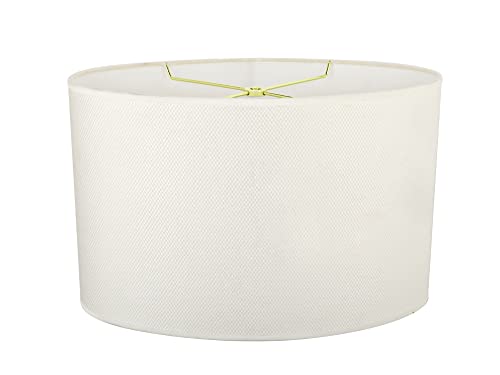Image of Aspen Creative 37021A Transitional Oval Hardback Shaped Spider Construction Lamp Shade in Off-White, 15 1 /2 inch wide (9 inch + 15 1 /2 inch) x (9 inch +x 15 1 /2 inch) x 10 inch