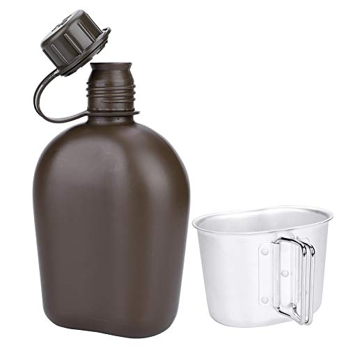 Outdoor Canteen,Aluminum Camouflage Bag Water Bottle With Quart Cup For Hiking Camping #TOP4
