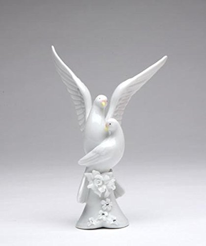 ATD 5.25 Inch Rose Flower with Dove Design Decorative Figurine
