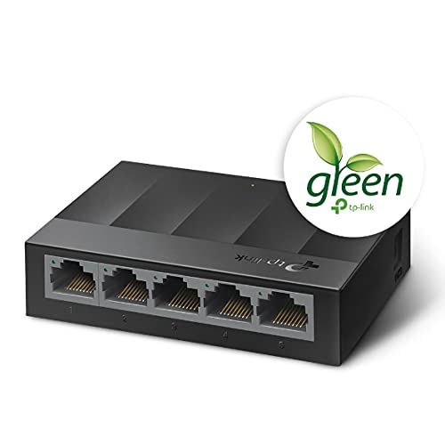 TP-Link LS1005G 5-Port Desktop Switch (5 x Gigabit Auto-Negotiation RJ45 Ports, IEEE 802.3X, Plug and Play, energiesparend… – Ansicht 2