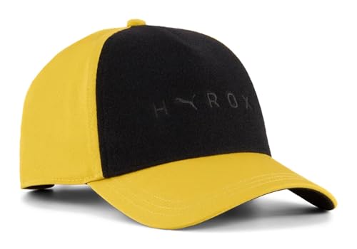 Casquette PUMA x Hyrox jaune contre la sueur et le soleil en course