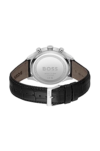 Boss Para Hombre. 1514049 Reloj AnalóGico Con CronóGrafo Y Correa De Piel Gregor Negro (Osfa), Casual, Acero Inoxidable - 3