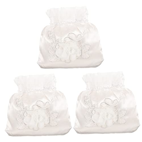 Clutch de fiesta para bodas con flores y tres elegantes bolsas de dinero nupcial