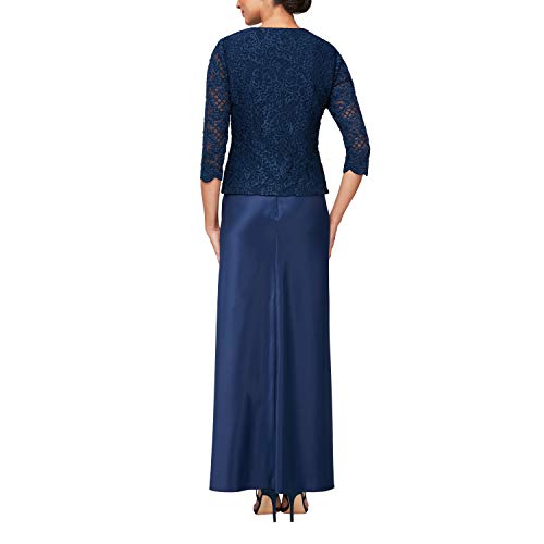Women's Plus Size Long A-Line Mock Dress with Jacket
