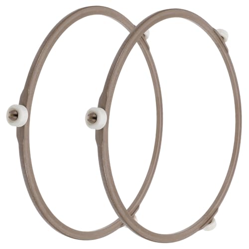 Cabilock 2Pcs Microwave Turntable Holder with Roller Ring Plastic Wheel Ring for Even Heating and Balanced Cooking Replacement for Microwave Oven Tray