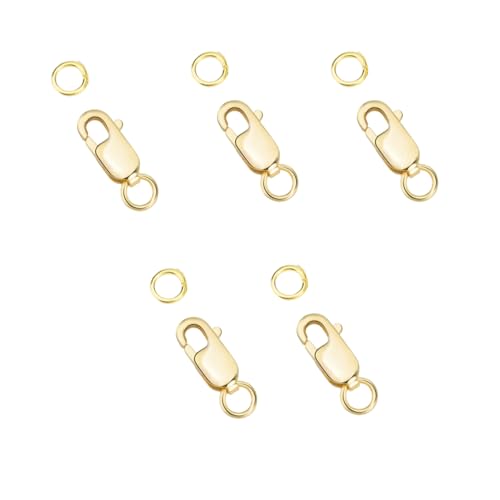 Set Of 5 Premium Lobster Claw Clasps With Jump Rings