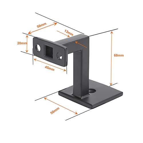 5 x Handlaufträger, Handlaufhalter für Holz Handlaufhalter Schwarz Indoor Geländer Wandaufhänger Zubehör Treppengeländer Läufe Unterstützung (Mattschwarz)
