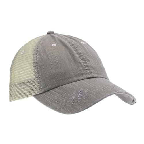 Image of The Vintage Year Distressed Cotton Unstructured Soft Mesh Breathable Adjustable Dirty Wash Dad Hat Trucker Baseball Cap