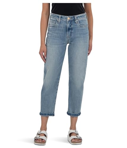 KUT from the Kloth Women's Petite Sienna Baggy Boyfriend Crop Roll Up Reg Hem