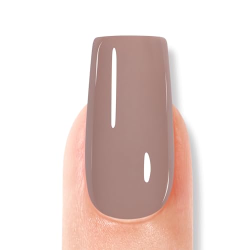 AILLSA Gel Nail Polish Brown Cappuccino Gel Polish Dark Nude Fall Winter Gel Polish Sepia Coffee Color Soak Off U V Gel Mocha Skin Tone Nails Manicure Salon DIY Holiday Gifts 0.51 Fl Oz/GF05