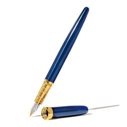 Image of Ferris Wheel Press | Bijou Fountain Pen | Luna Celeste | Double Gold Plated, Sapphire Lacquer Finish | Two-Tone Steel Nib | Fine