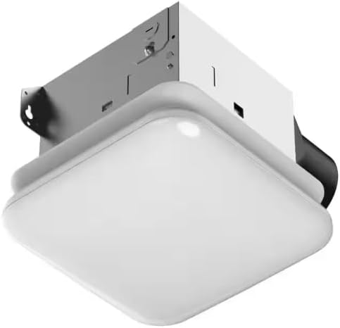 Commercial Electric 50 CFM Ceiling Mount Room Side Installation Bathroom Exhaust Fan with Adjustable Color Temperature LED and Night Light 1011033958