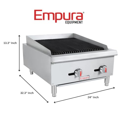 Empura ECB-24S 24 Inch Countertop Gas Radiant Charbroiler | Commercial Char-Grill Broiler thumb #5