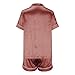 Satin Pajama Set For Women Trendy Basic Silk Lapel Button Matching Short Sets Fashion Dressy Casual Night Suits haul amazon store Pink XL