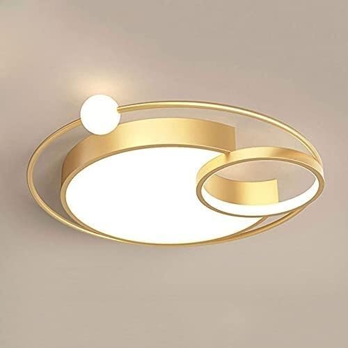 Plafonnier LED moderne encastrable doré 50cm pour salon