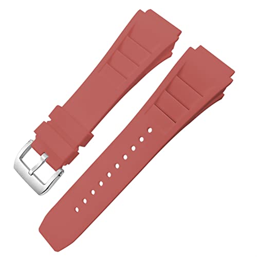 Bracelet en caoutchouc 20x25 mm premium boucle deployante grise pour montre de sport