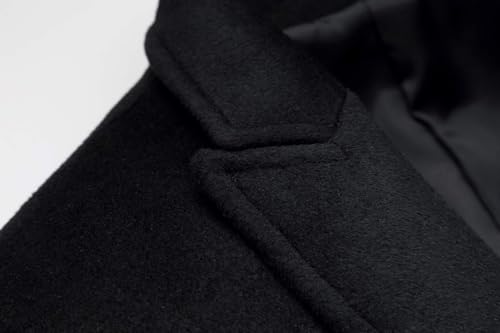 ebossy Men's Notched Lapel Wool Blend Coat Double Breasted Mid Long Overcoat with Pocket4