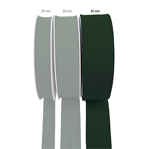 TEXTEX = 40mm Wide Bias Binding Tape. 50% Cotton and 50% Polyester. 10m Piece - (Green) - Image 2