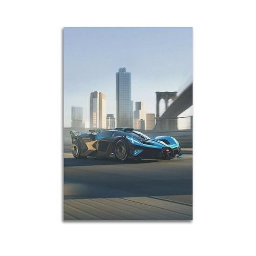 Poster Bugatti Bolide en toile 50x75cm le cadeau idéal pour fan de voiture de sport et de déco