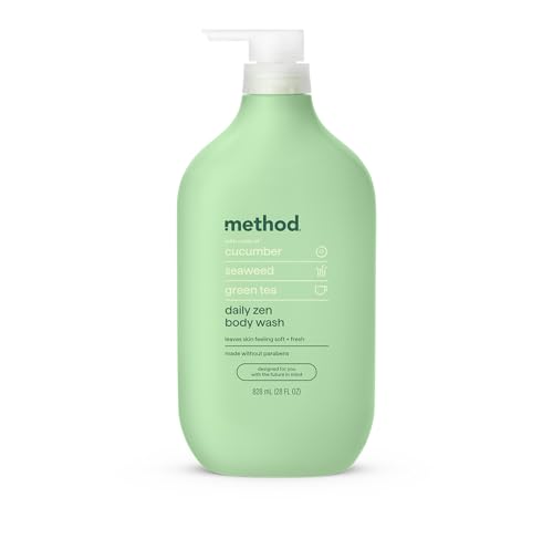 Image of method Body Wash, Daily Zen - Leaves Skin Feeling Soft & Moisturized, Made Without Parabens, Notes of Cucumber, Seaweed & Green Tea, 28 Fl Oz
