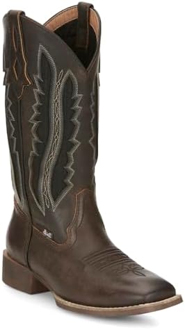 Justin Boots Womens Jaycie 11" Square Toe Casual Boots Mid Calf Low Heel 1-2" - Brown - Size 10 B | Image 1