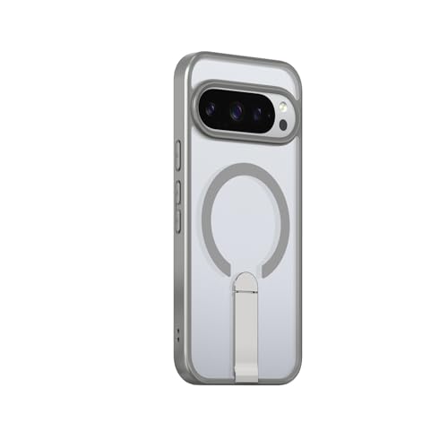 AGENIUS�EFor Pixel11 Pro XL �P�[�X �N���A �ϏՌ� �J�o�[ ���� Qi�[�d ���C�����X�[�d�Ή� �X�^���h�@�\ ������ �V���v�� For �s�N�Z��11 �v��XL (�O���[)