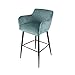 Damiware Rose - Sgabello da bar con rivestimento in velluto verde menta, 75 cm