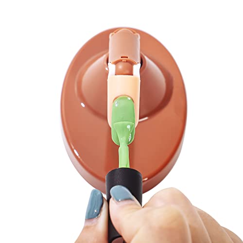 Nmkl38 Flexible Nail Practice Finger Hand Kits Stand Movable False Fake Nail Mannequin Fingers With And 100 Pcs Refill Nail Tips For Nail Training (Brown) #TOP5