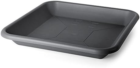 Floralo e. K. Saucer for plant pots, square, anthracite, outer dimensions at top: 49 cm x 49 cm, inner dimensions of base: 36.0 cm x 36.0 cm