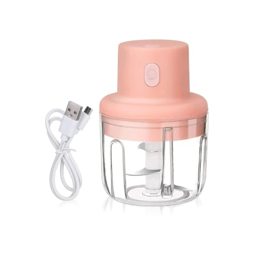 Image of Rechargeable Electric Mini Food Chopper for Vegetables, Fruits, Onion & Garlic | USB Charging Portable Food Processor | Stainless Steel 3-Blade Vegetable Cutter & Kitchen Chopper (250ml)