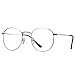 Pro Acme Classic Round Metal Clear Lens Glasses Frame Unisex Circle Eyeglasses (Silver)