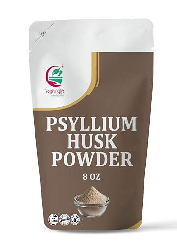 Psyllium Husk Powder 8 oz for Baking, Smoothies & Daily Use – Fine Ground Psyllium Powder/Isabgol – Natural Psyllium Fiber by Yogi’s Gift®