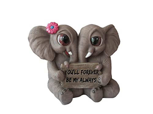 World of Wonders Pachy Promise Elefantenpaar Figur Schild für Haus und Garten Dekoration - 17,8 cm in der Länge, geeignet für den Innen- und Außenbereich Cover