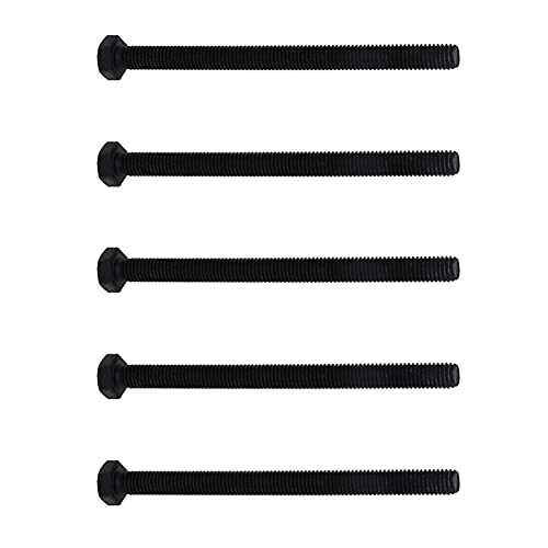 Image of Carbon Steel Hex Screw Bolts Hex Drive Fastener Rustproof Fully Threaded Metric Cap Bolts Black M8x110mm 5Pcs